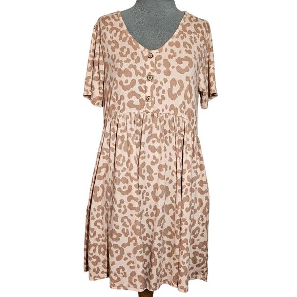 Animal Print Mini Dress with Pockets Size Small - Picture 1 of 3